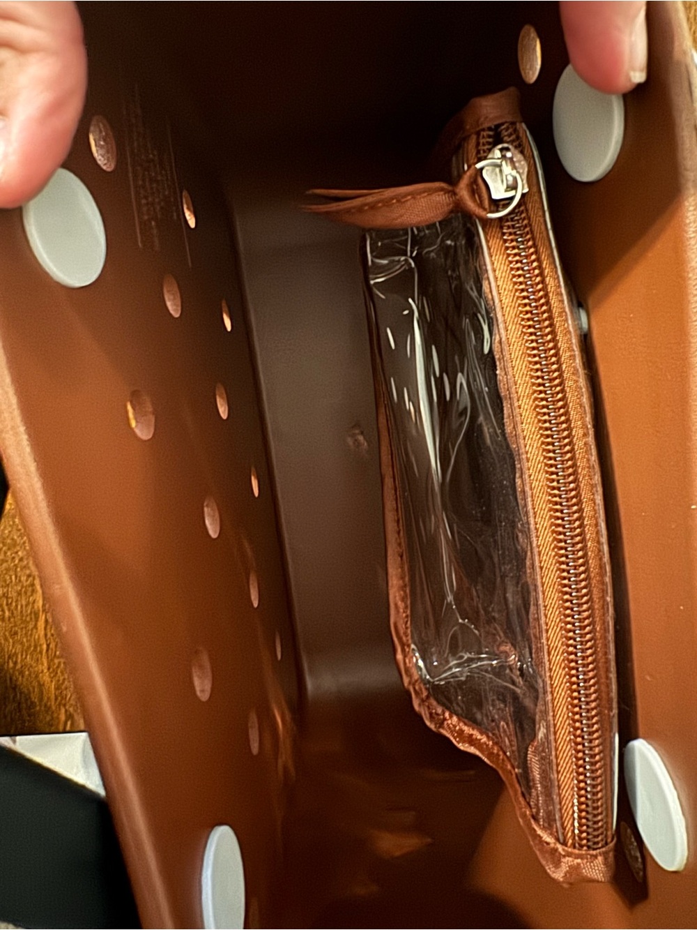 BOGG BAG Brown and White Football-Inspired Tote with Black Handles NWT - Picture 4 of 9